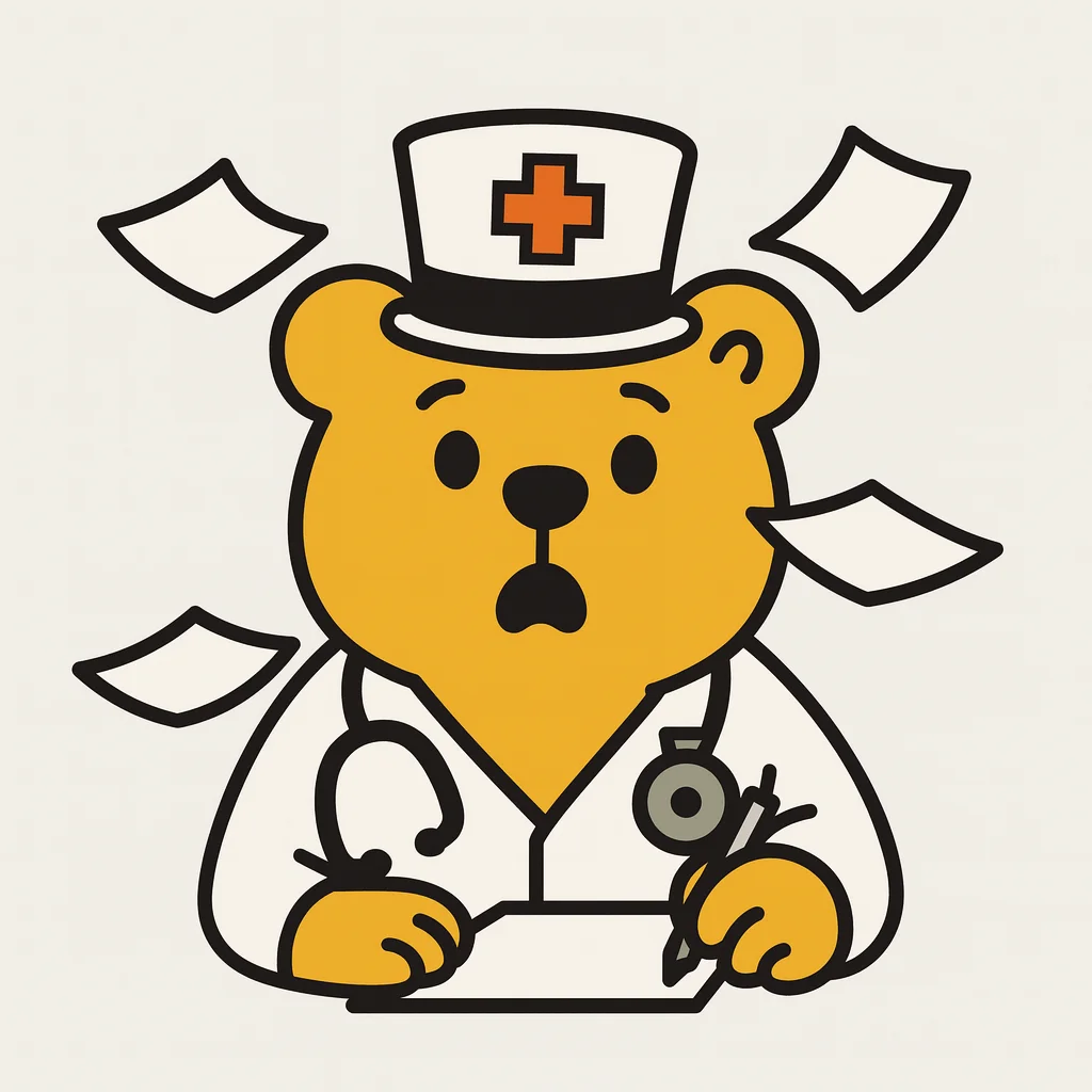 MediBear mascot showing vitals tracking features